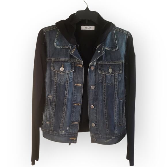 Bailey 44 Le Mot Juste‎ Denim-Overlay Jacket Xs extra small Hoodie Jean Jacket - Picture 1 of 9